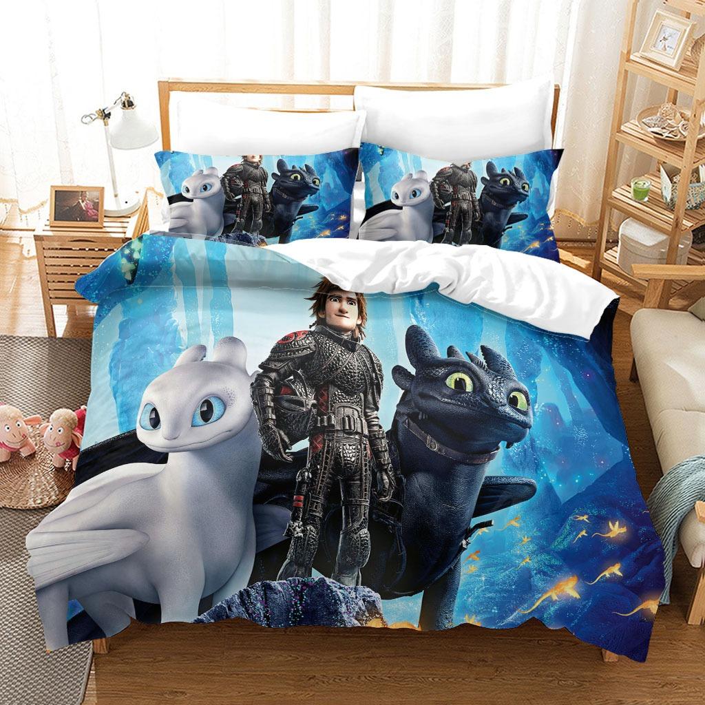 Funny T-Toothless Duvet Cover Pillowcase Bedding Set Adult Boy Girl Bedroom Decoration Children Gift Single Double Large Size