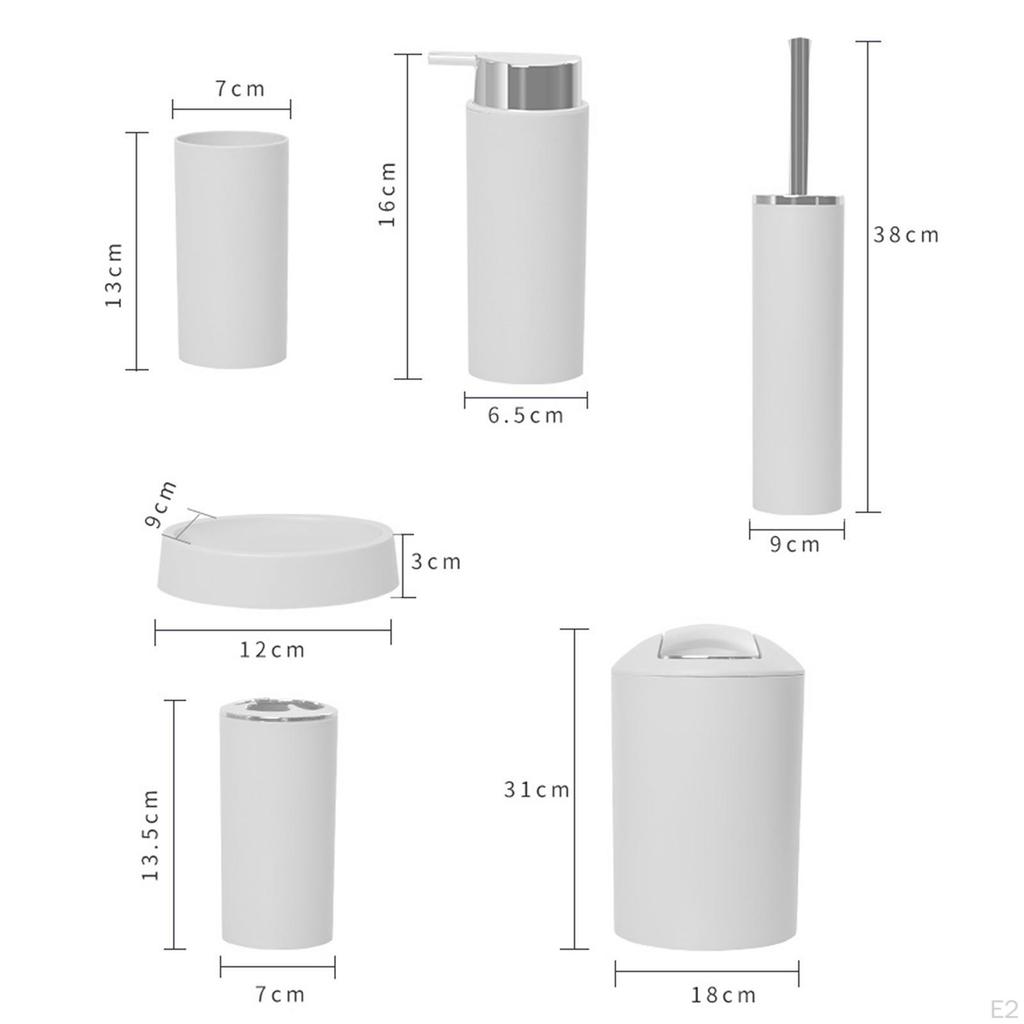 Набор из 6 предметов аксессуаров для ванной комнаты, принадлежности, легко чистить, для дома, квартиры, мыльница