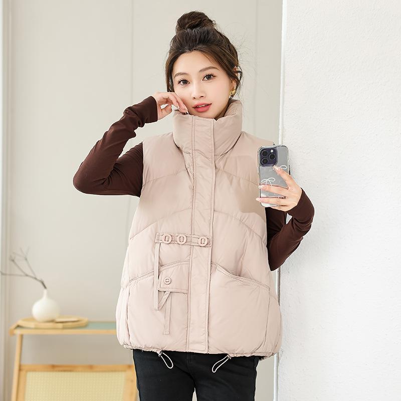 New Autumn and Winter Women's Fashionable Down Cotton Vest Vest Vest Loose and Versatile Outer Wear Cotton Vest