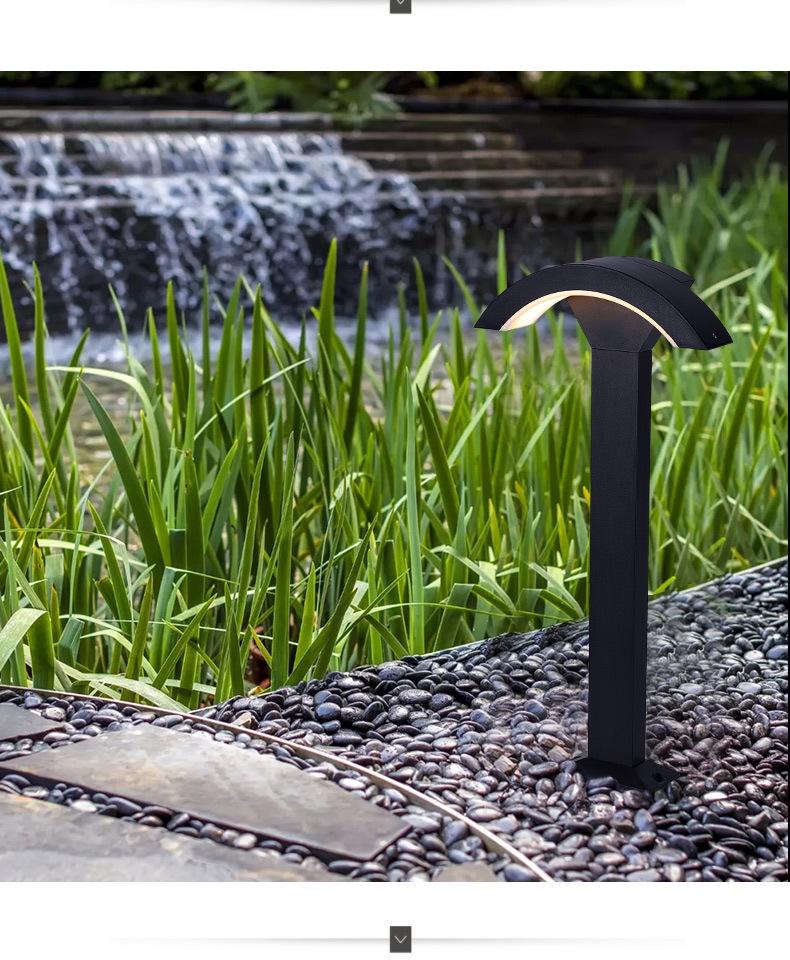 Waterproof Modern LED Outdoor Wall Lamp, Induction Courtyard & Balcony Light, Fan-Shaped Design