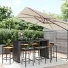 VidaXL Garden Bar Set 9 Pcs Black Poly Rattan/solid Acacia Wood, Bar Table Set, Pub Set, Set 3187688