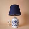 Herbe Handmade Ceramic Lampshade Navy Blue-White