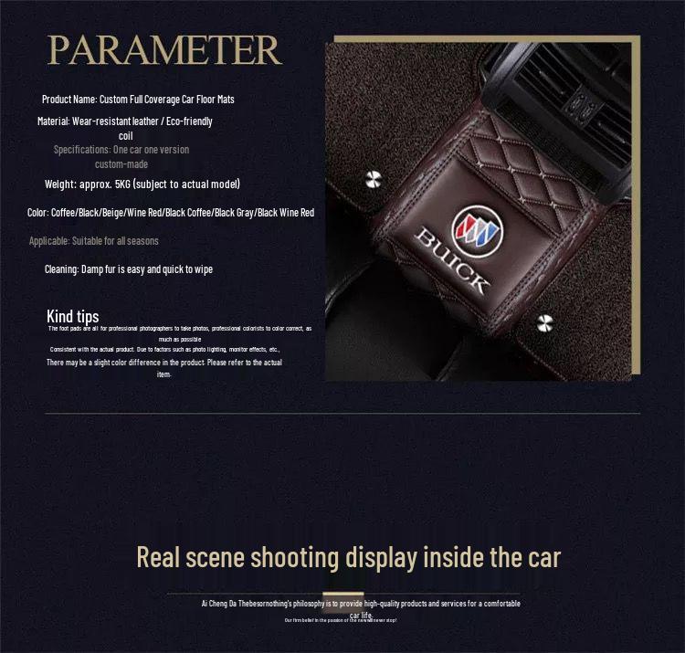 Full Coverage Car Floor Mats for Buick Excelle GT, Excelle, Encore, Envision, Regal, Astra, Verano, and GL6