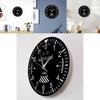 Black Wooden Wall Clock With Analog And Digital Time For Living Room And Office Use