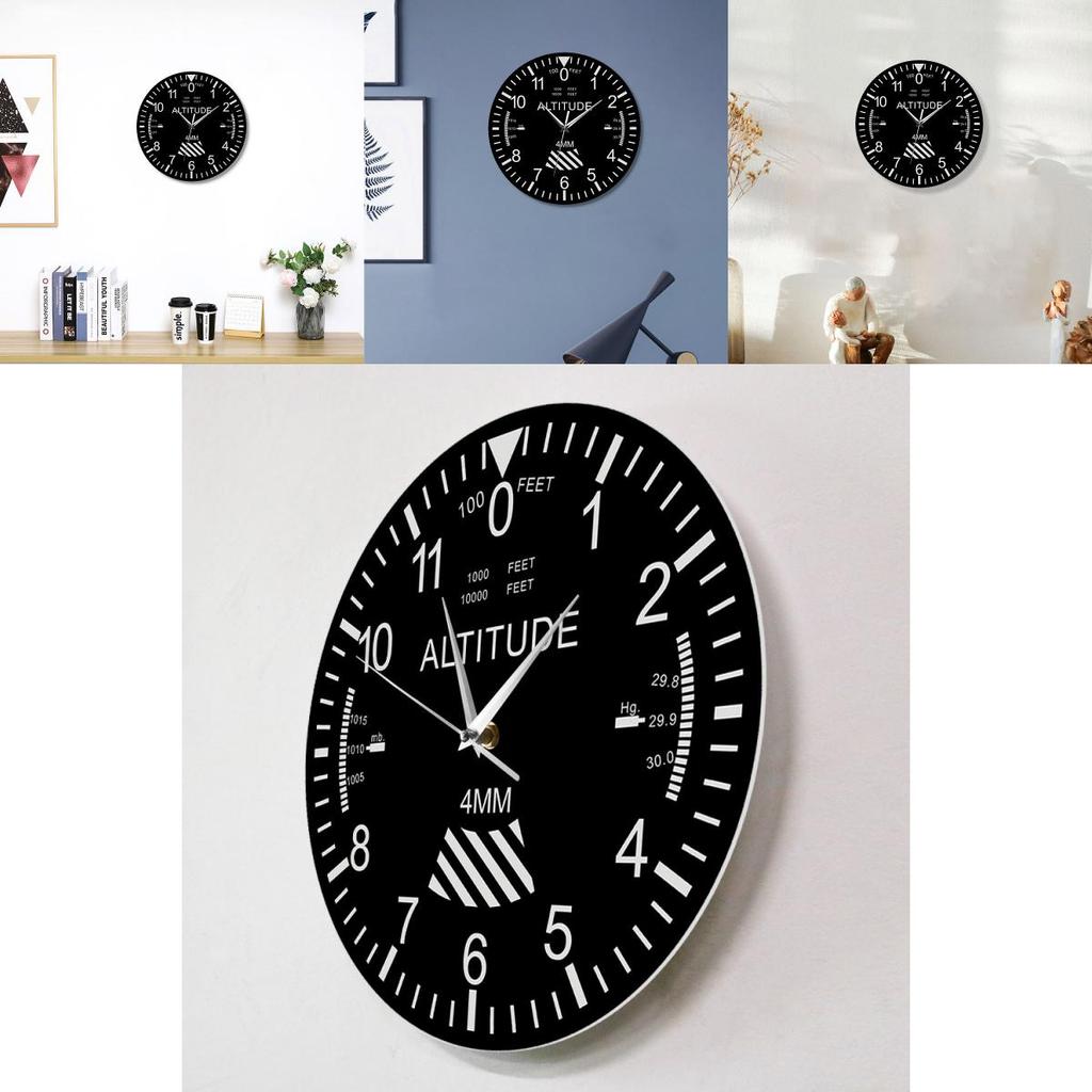 Black Wooden Wall Clock With Analog And Digital Time For Living Room And Office Use