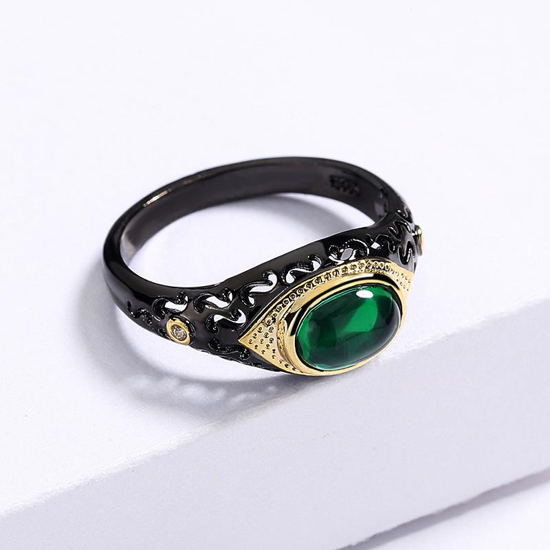 Новейшее кольцо из циркона в форме зеленого яйца, черное золото, для дам, для вечеринки по случаю дня рождения, свадьбы, помолвки, ювелирный подарок