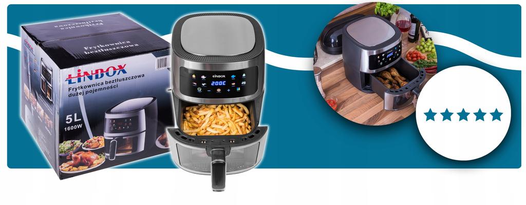 Air Fryer 5L 1600W Oil-free 8 Panel Programs