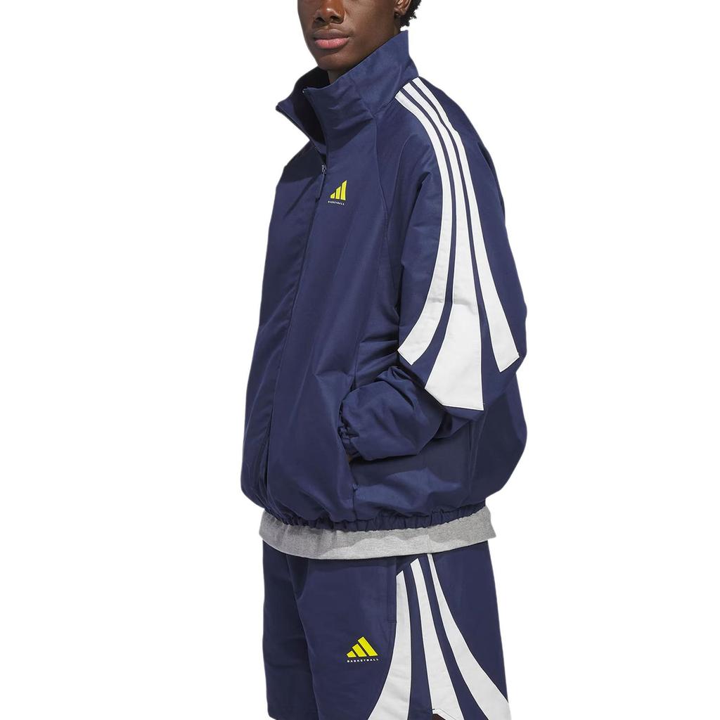 adidas Баскетбольная тканая спортивная куртка свободного кроя на молнии с длинным рукавом, унисекс, топ KB7531