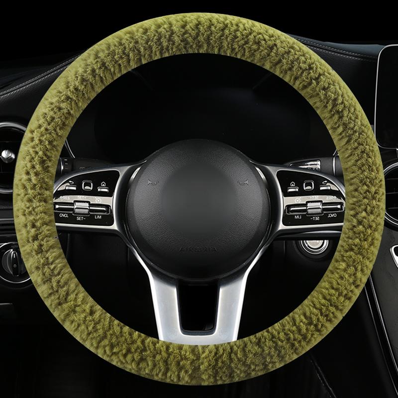 Зимняя накладка на руль автомобиля из искусственного меха норки, варианты круглой/D-образной формы, мягкая, удобная и теплая, подходит для рулей 14,5-15 дюймов