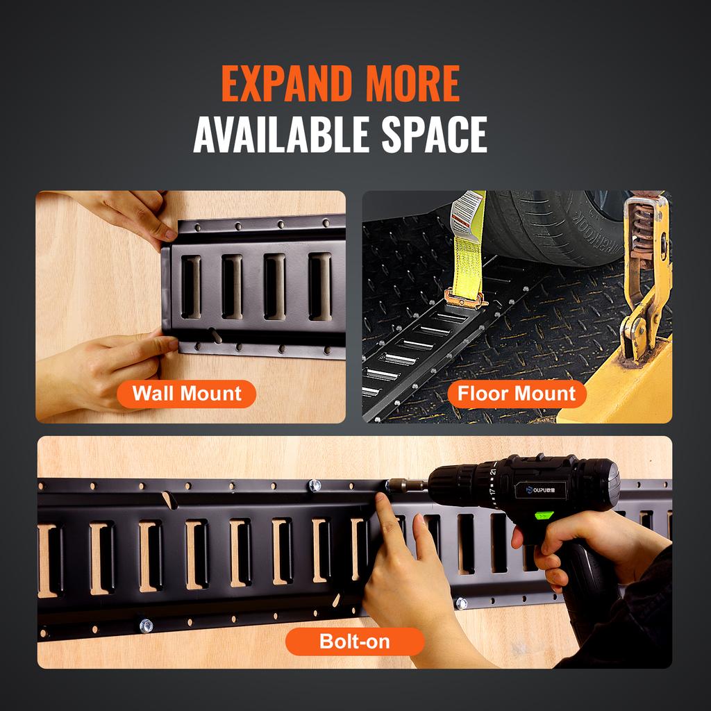 SucceBuy Комплект направляющих E-track для крепления груза 2/5 футов, 4 шт., надежное крепление груза 2000 фунтов, направляющие E-track с винтами для гаражей, прицепов, крепления квадроциклов