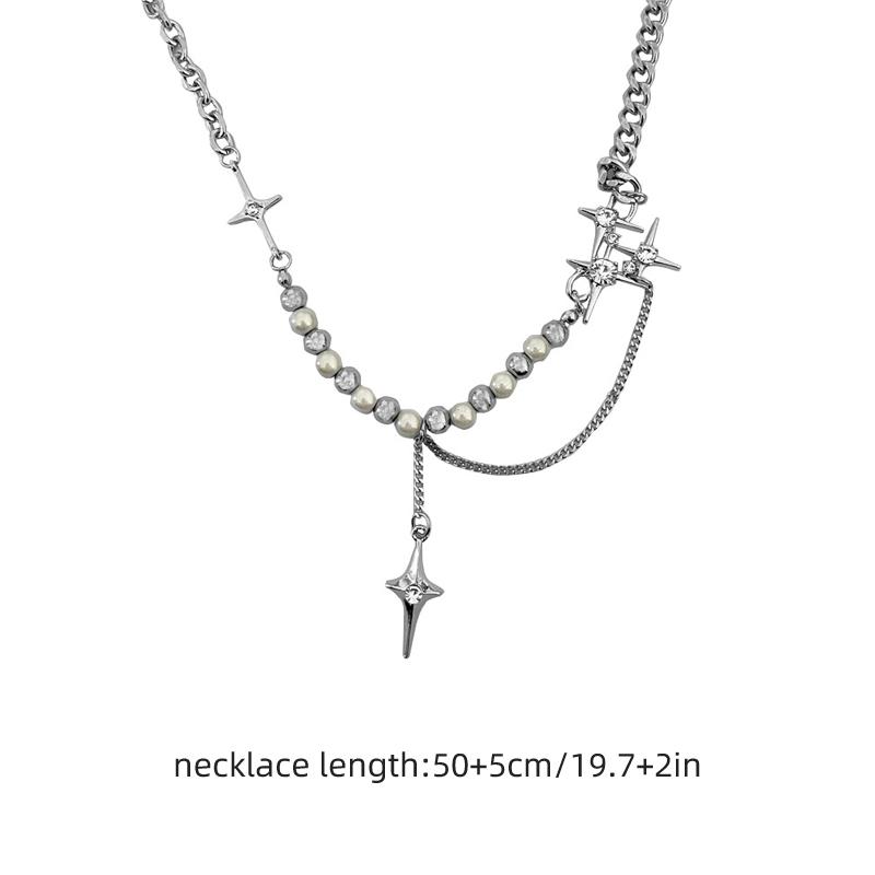 Ожерелье крест-звезда для мужчин унисекс хип-хоп звезда кулон ожерелья панк
