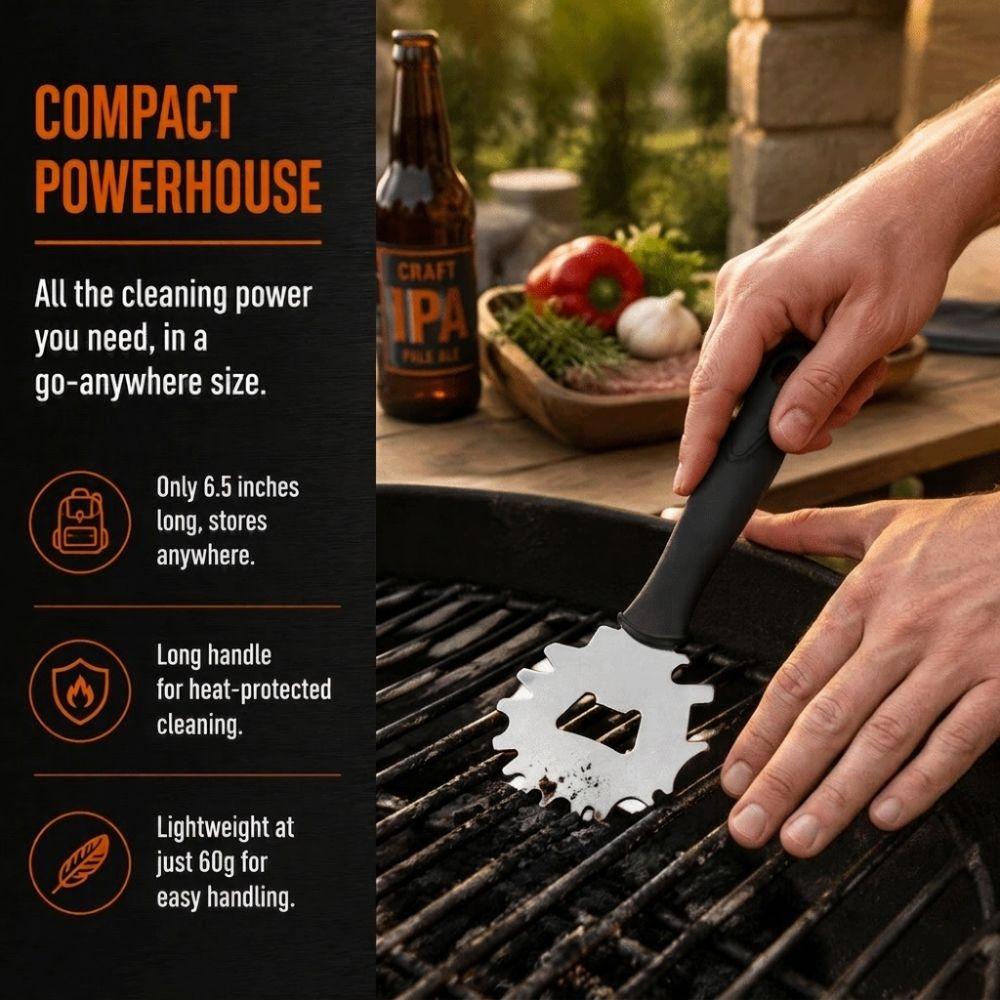 Stainless Steel Barbecue Scraper Bristle Free Bottle Opener Reusable BBQ Grill Scraper Outdoor