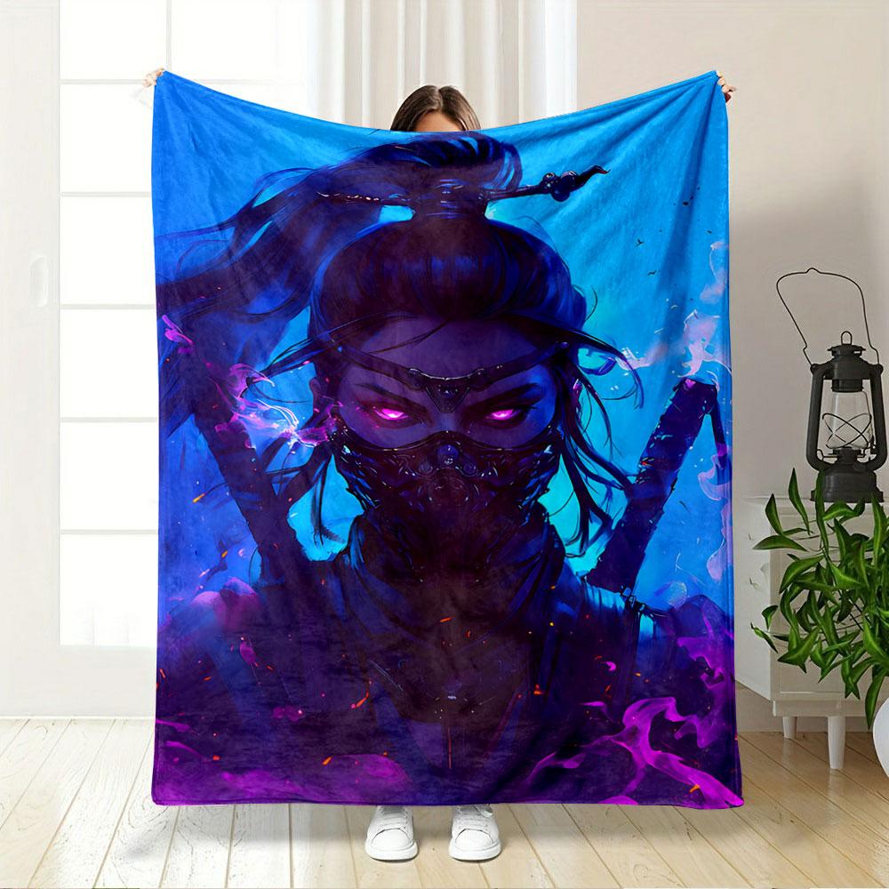 Ninja with Purple Eyes Blanket for all seasons blanket lunch break throw gift
