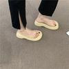 Design Sense Niche Thick-soled Slippers Women's Summer Wear 2025 Internet Celebrity Muffin Heightening Transparent Open-toed Sandals
