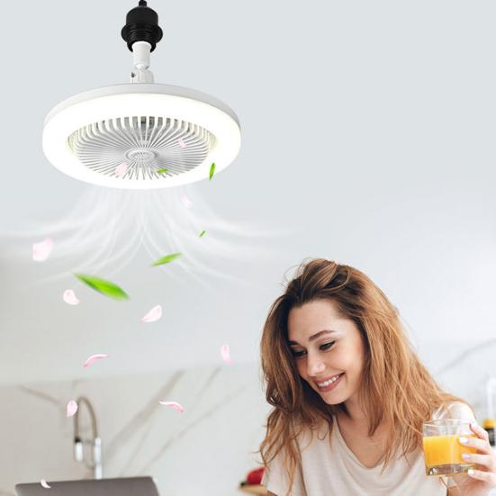Потолочный вентилятор 2-в-1 со светодиодной подсветкой, пультом дистанционного управления, 3 режима скорости, низкий уровень шума, сверхяркая лампа без мерцания, потолочный вентилятор