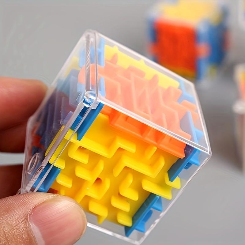 Прозрачный 3D-куб-головоломка-лабиринт с катящимся шариком - забавная игрушка для снятия стресса для детей