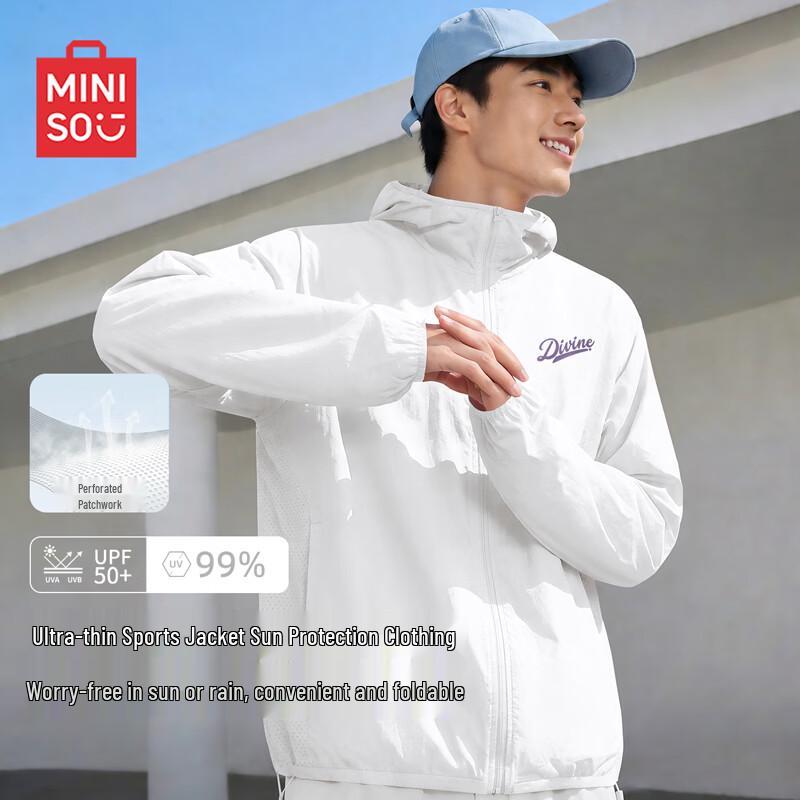 MINISO Мужская солнцезащитная толстовка с защитой от УФ-излучения, быстросохнущая, охлаждающая
