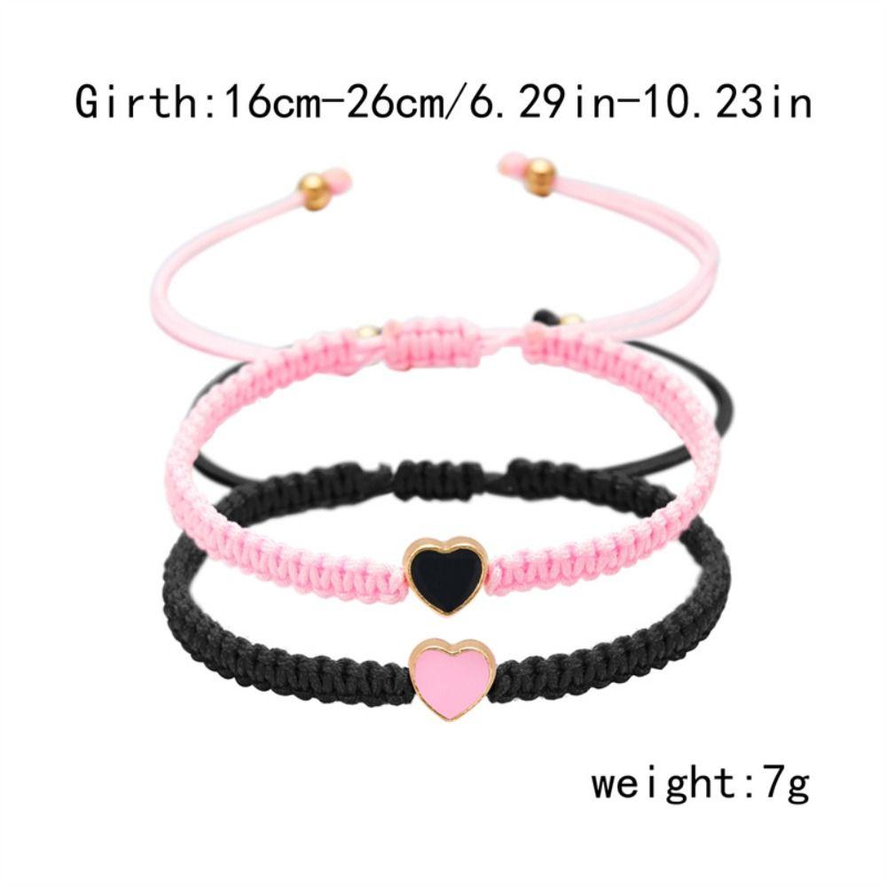 Contrasting Colors Heart Shape Bracelet Love Fortune Bracelet Heart Couple Bracelet  Friendship