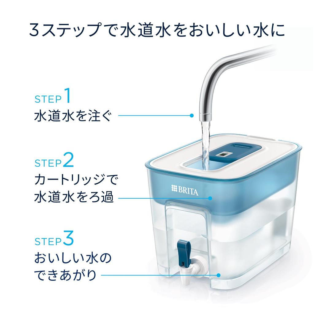 Фильтр для воды Brita, кувшинного типа, протестирован на удаление PFOS/PFOA, объем фильтрованной воды: 4.85L (Общая емкость: 8.2л), [Оригинальный японский продукт], Включает 2