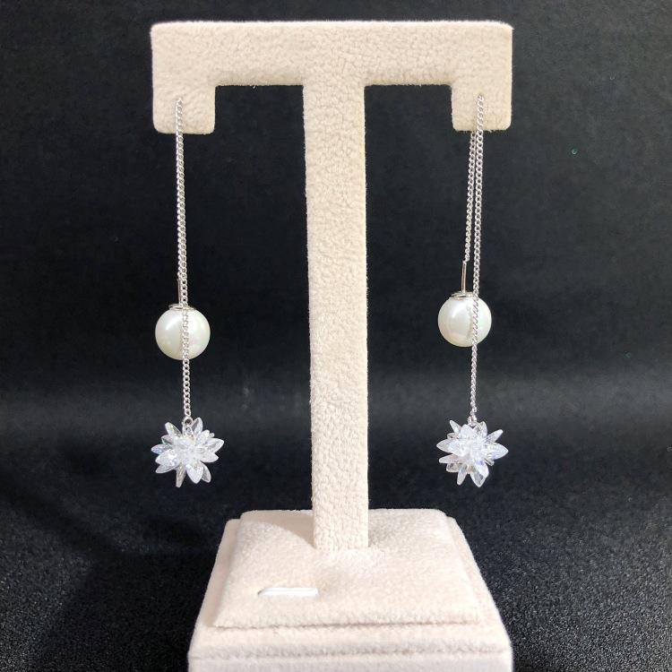 Австрийские серьги из супер-блестящего хрусталя, серьги-пусеты, нишевые серьги с высококлассным темпераментом, длинные простые серьги, серебряные иглы 925 пробы.