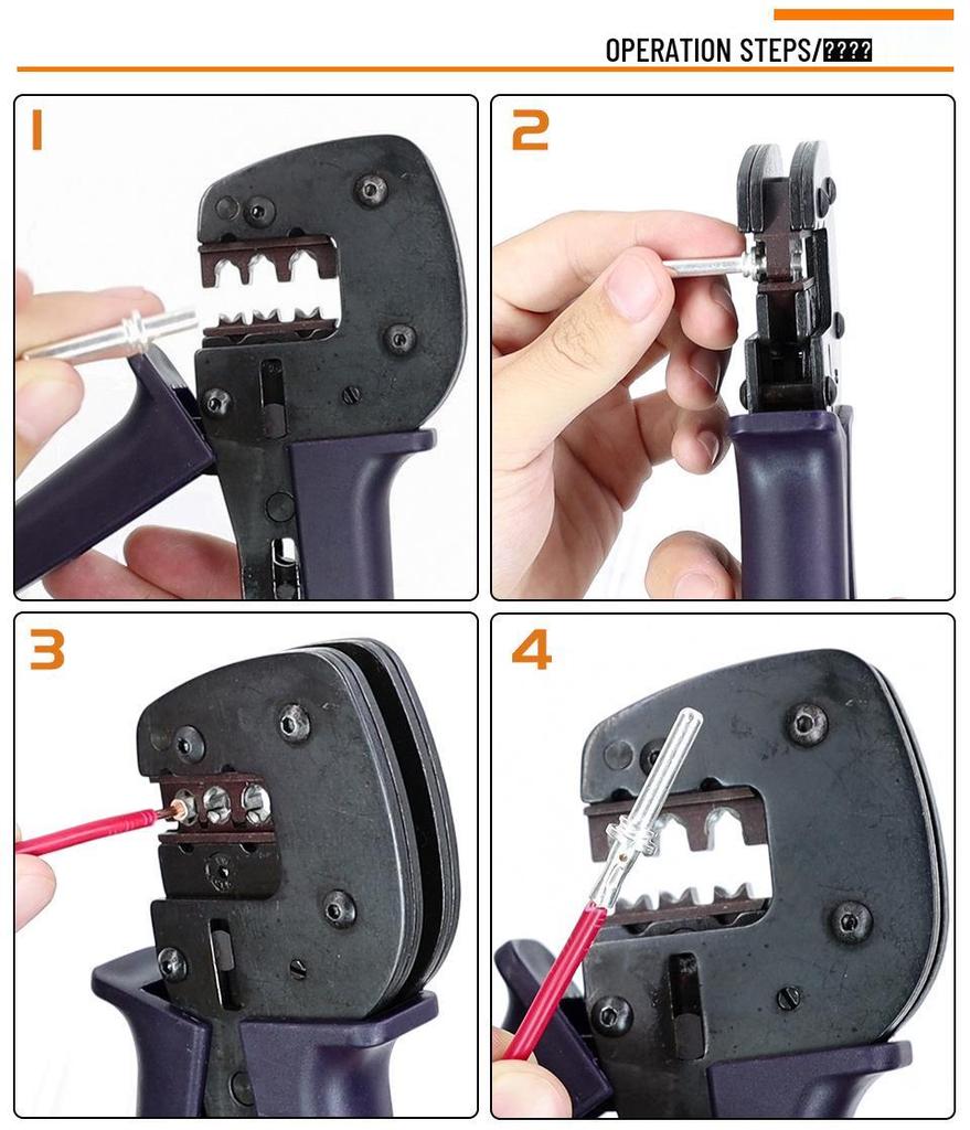 Aviation Plug Pin/New Energy Photovoltaic Terminal Crimping Pliers with High Precision Ratchet Jaws YEFYM.