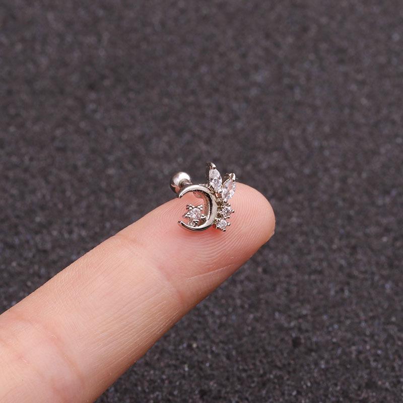 2pcs Stainless Steel Double Head Screw Earrings