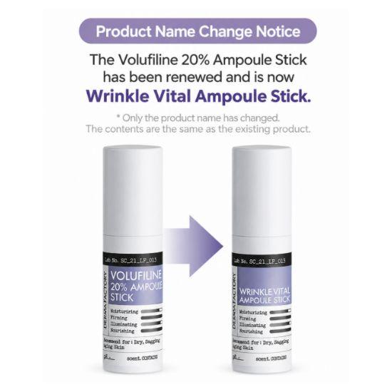 DERMA FACTORY Wrinkle Vital Ampoule Stick 10g x 2pcs Set – Volufiline 20%, Firming & Elasticity Care, Anti-Wrinkle Moisturizing Balm Stick