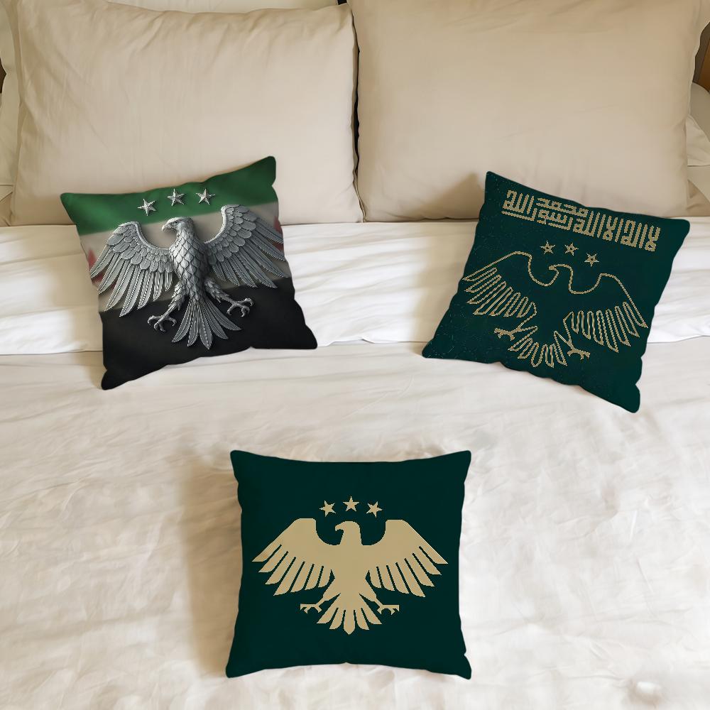 Flag Logo Eagle Syrian New 2025 cushion cover Home Office Birthday Anniversary Gifts Soft Skin Friendly Cushion Cover