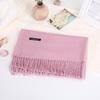 Solid Color Scarf For Women In Winter Thickened And Warm Versatile For Students Single Color Tassel Imitation Cashmere Scarf Shawl
