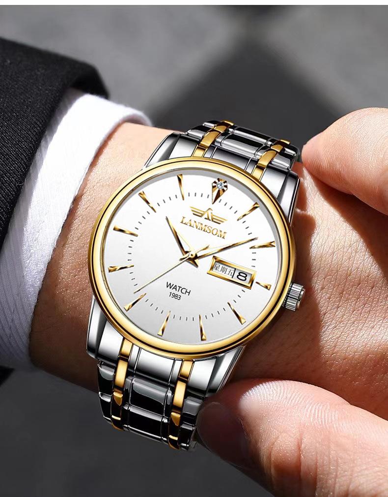 Новые роскошные мужские часы высшего бренда с коробкой, водонепроницаемые мужские кварцевые часы