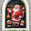 Мультфильм Рождественская наклейка на окно Украшение 2025 Новый год Снеговик Санта-Клаус Домашняя Детская комната Настенная стеклянная статическая наклейка Съемная