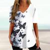 Женские футболки с круглым вырезом, повседневный летний пуловер с градиентным цветочным принтом, свободная футболка большого размера с короткими рукавами, женская одежда, S-4xl