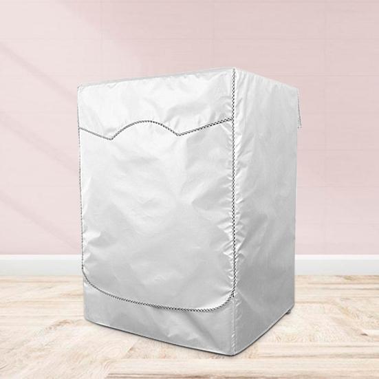 Washing Machine Cover Breathable Dust-proof Silver Color Good Heat Dissipation Washer Cover for Balcony