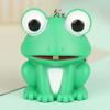 Забавный милый зеленый брелок для ключей с лягушкой со светодиодным светом и звуком, детские игрушки в подарок