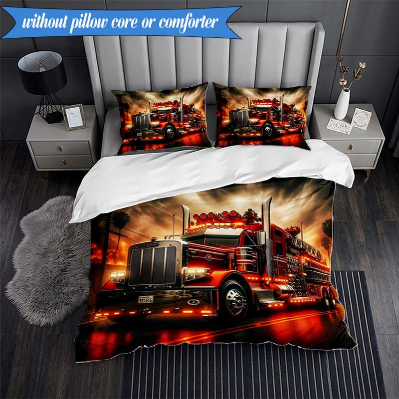 Nighttime Truck Drive 3pcs K-pop music group Bedding set,Ideal for Bedroom, Dormitory,Including Duvet Cover And 2pcs Pillowcases,Fan gifts