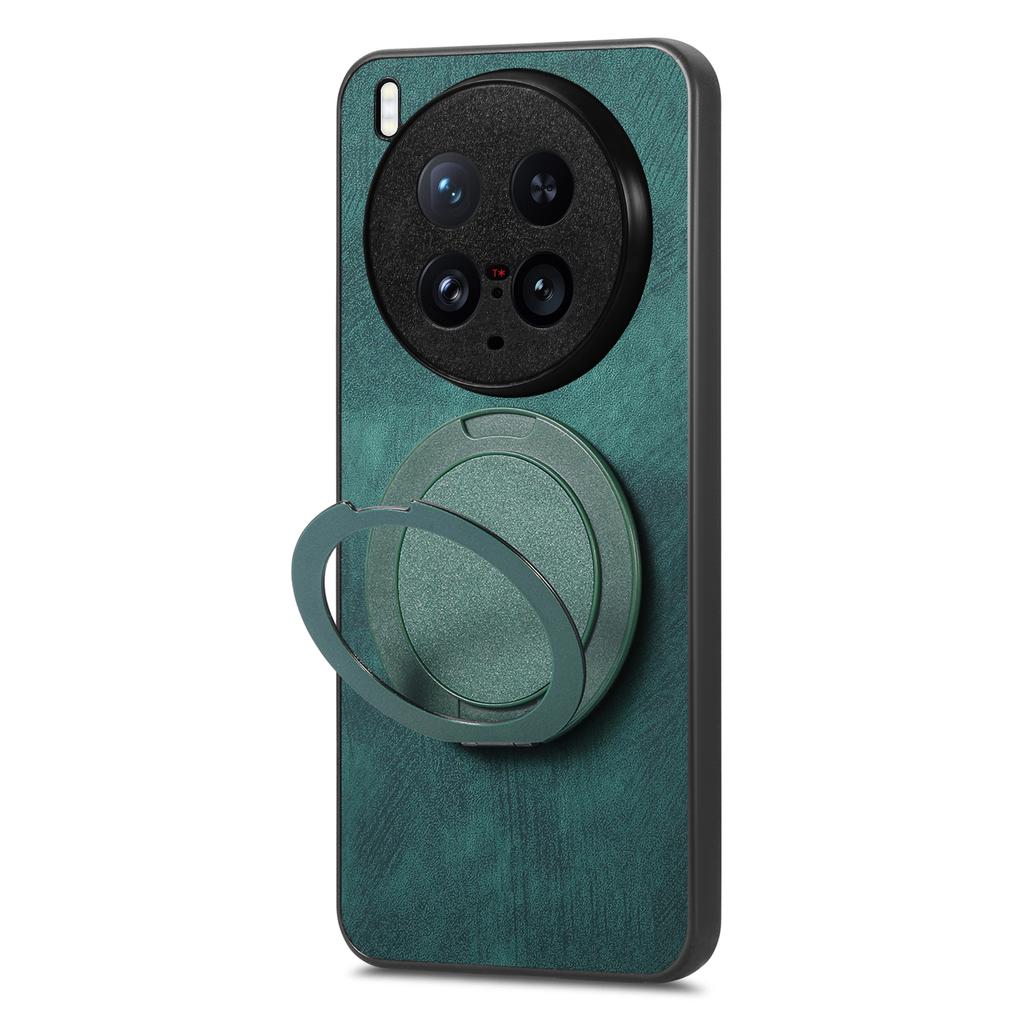 Для vivo X200 Ultra 5G Чехол для телефона с вращающейся подставкой Снятие стресса Ретро кожаная задняя крышка