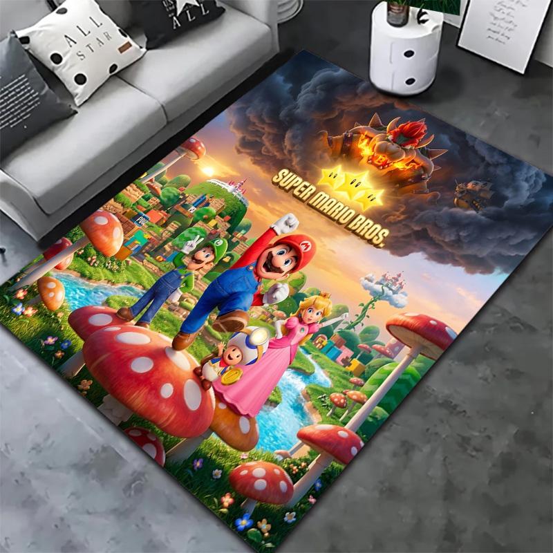 Super Mario Poster Carpet Rug For Living Room Bedroom Home Sofa Decoration Kids Play Nonslip Floor Mat