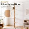 Floor to Ceiling Cat Tree 102-104 in Adjustable Height, Solid Wood Multi-Level Cat Tower with Scratch Post and Hammock for Large Indoor Cats