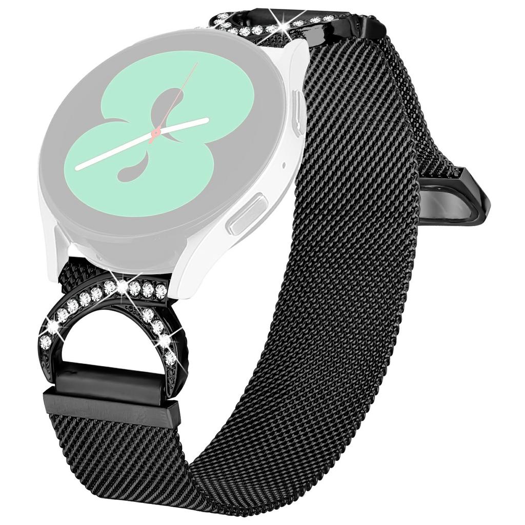 Watch Band for Garmin Vivoactive 5/GarminActive 5 Milanese Metal Strap Rhinestone Decor