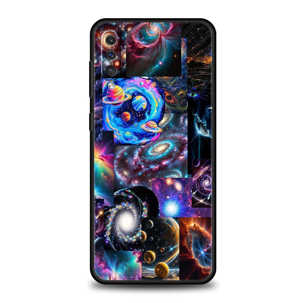 Universe Starry Sky Moon Phone Case for Samsung Galaxy A56 A36 A26 A16 A06 A54 A34 A24 A12 A14 A20 A22 A52 5G Soft TPU Shell Bag