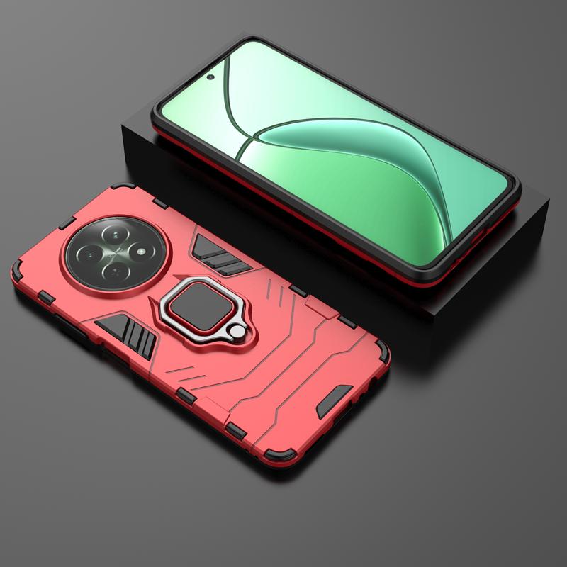 Ударопрочный чехол Armor для OPPO Realme 14 13 12 11 10 Pro Plus Pro+ 5G 11X 12X 14X Магнитный автомобильный держатель с кольцом-чехлом