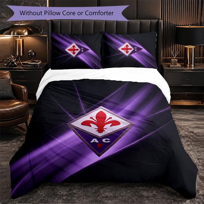 Fiorentina FC Themed Bedding 3Pcs Duvet Cover Set Decorative Bed Linen For Teen Room Home Decoration