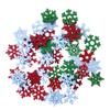 50pcs 20mm Wooden Snowflakes Slices, Colored Wood Snow Shaped Cutouts for DIY Christmas Crafts