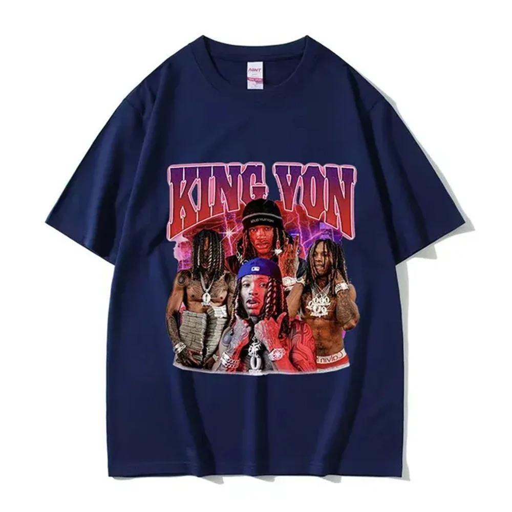 2026 Rapper KKing Von Graphic T Shirt Unisexs Hip Hop Gothic Fashion Short Sleeve Tshirts Oversized Tshirt Streetwear Tops