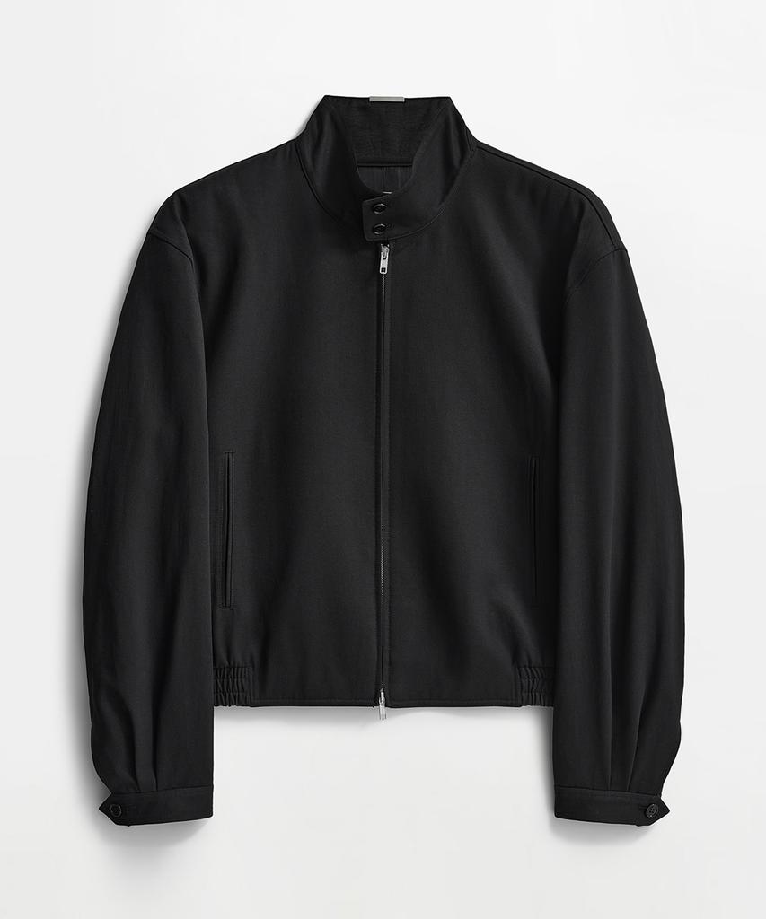 LMOOD Underlay Cotton Harrington Jacket Black