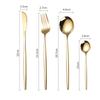 Stainless Steel Flatware Spaghetti Fork Steak Knife Dessert Ice Cream Spoon Set Reusable Tableware Kitchen Utensils Accessories