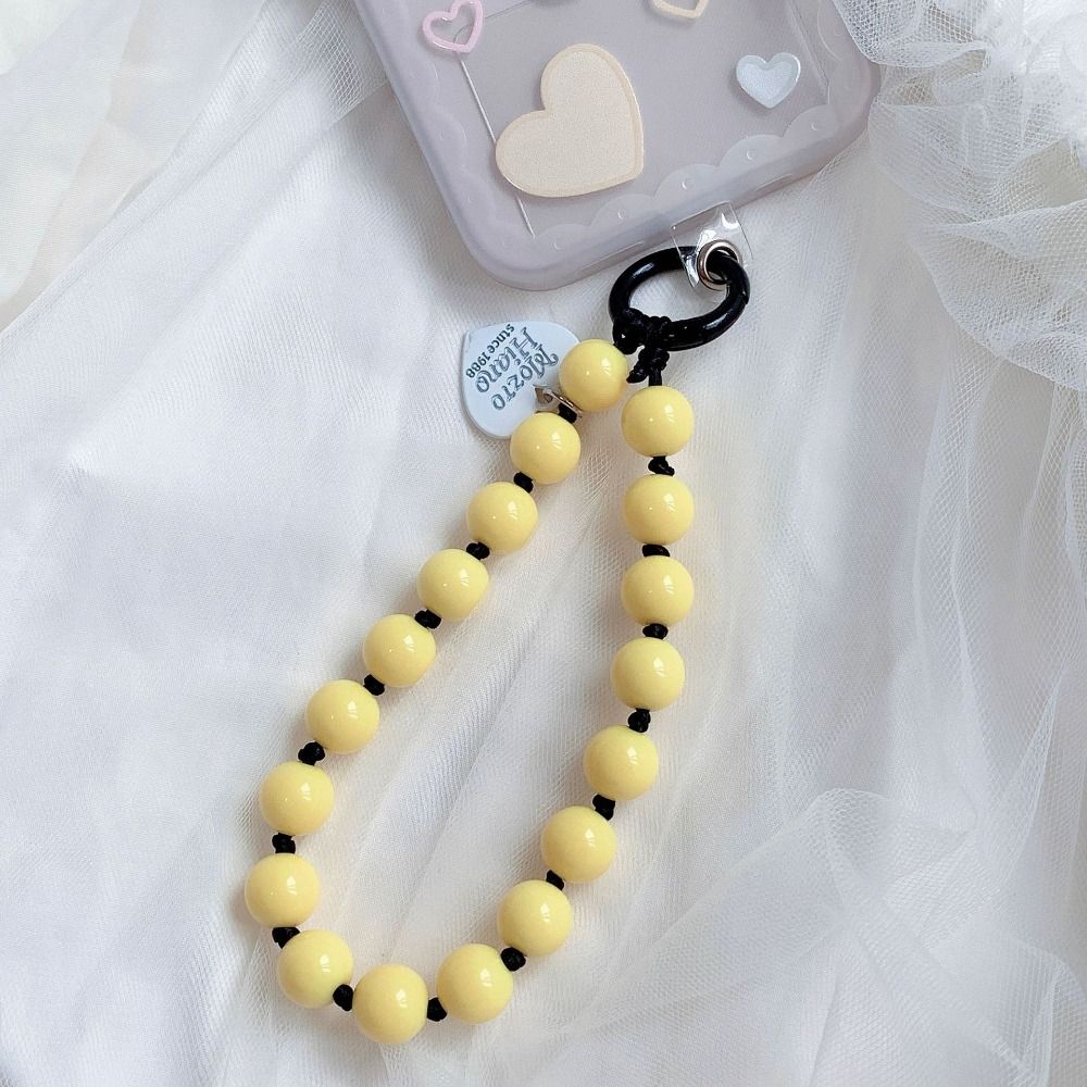 Fashion Phone Wrist Strap Love Heart Beaded Pendant Lanyard Phone Chain Phone Lanyard