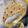 CMM Baroque Style European Retro Italian Brushed Craftsmanship Golden Hollow Ethnic Western Color Zircon Woman Bracelet Bangle