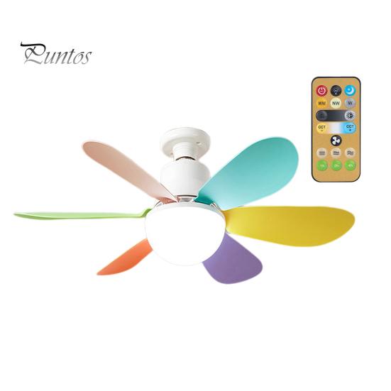 Потолочный вентилятор с бесщеточным двигателем, пульт дистанционного управления, регулировка яркости, энергосбережение, тихая работа, небольшой электрический потолочный светильник с вентилятором