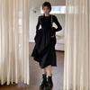 Hepburn-Style Hollow Long-Sleeve Slim Fit Dress - Autumn/Winter 2024